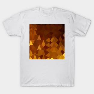 Burnt Umber Brown Abstract Low Polygon Background T-Shirt